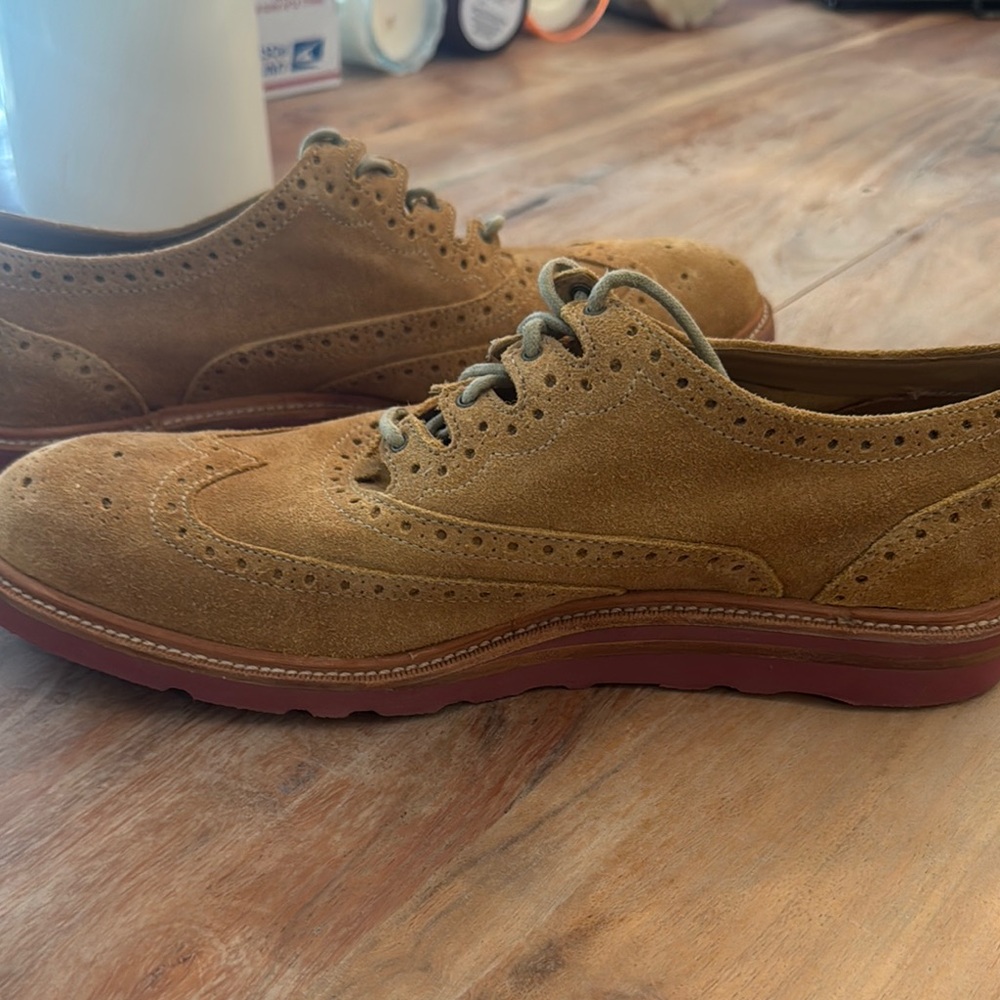 Cole Haan Tan Suede Oxford Wingtips 10.5 NEVER WORN